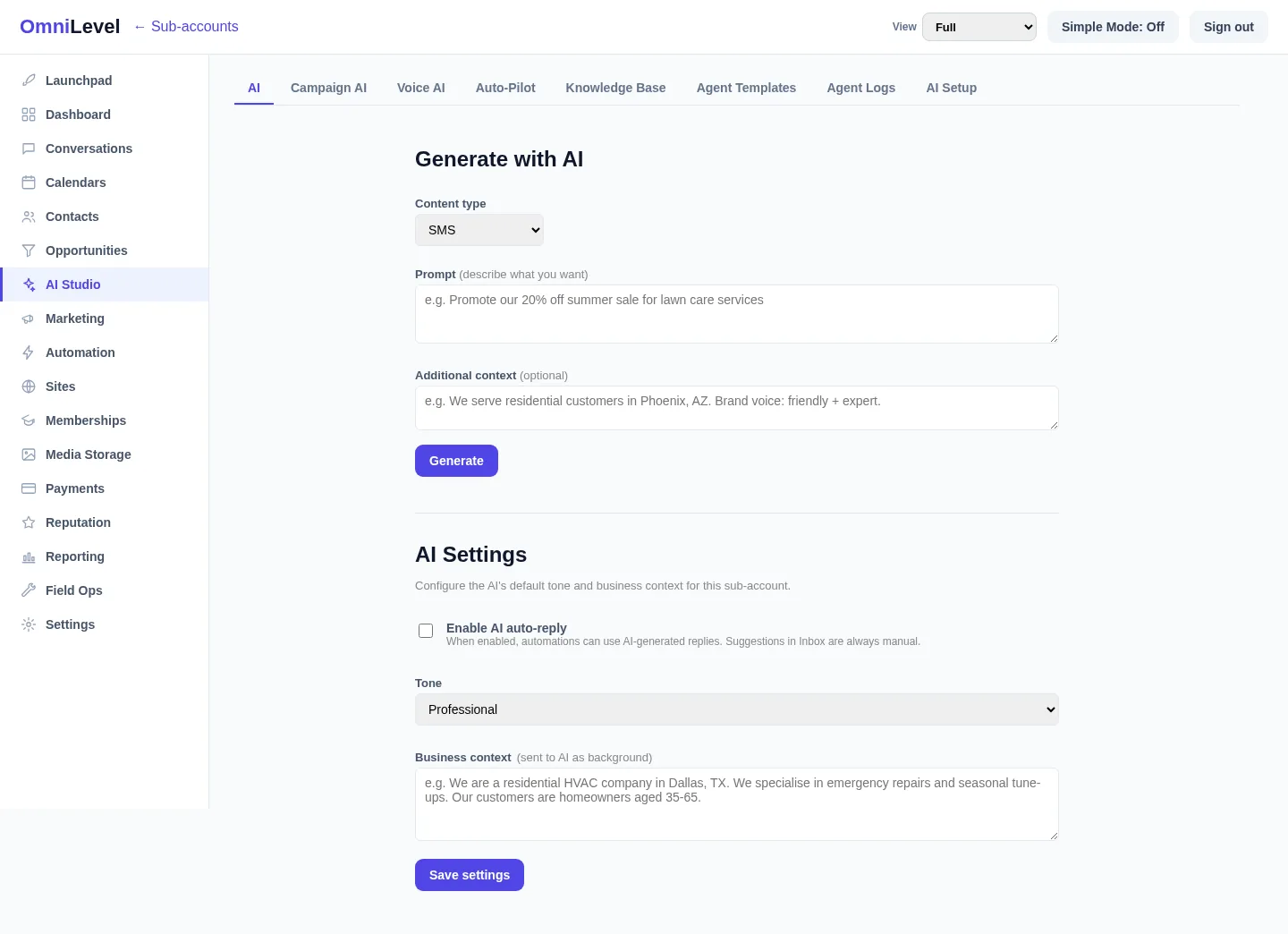 OmniLevel AI Studio