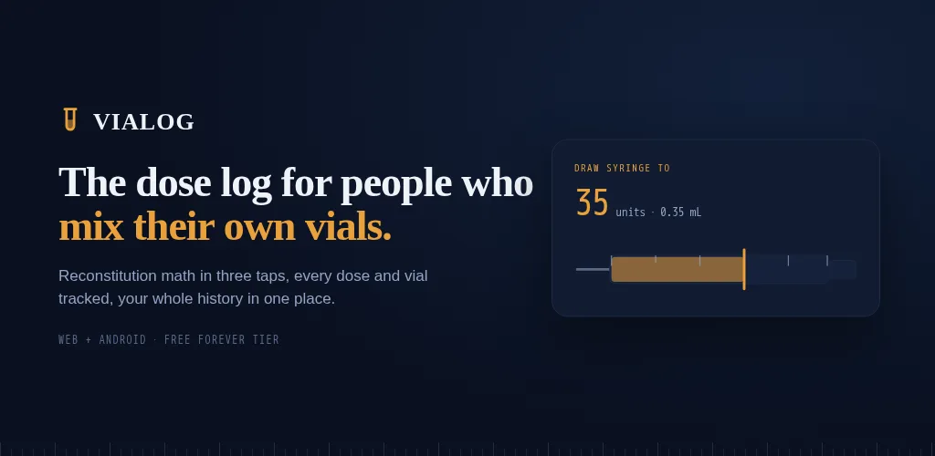 Vialog on Android — the dose log for people who mix their own vials